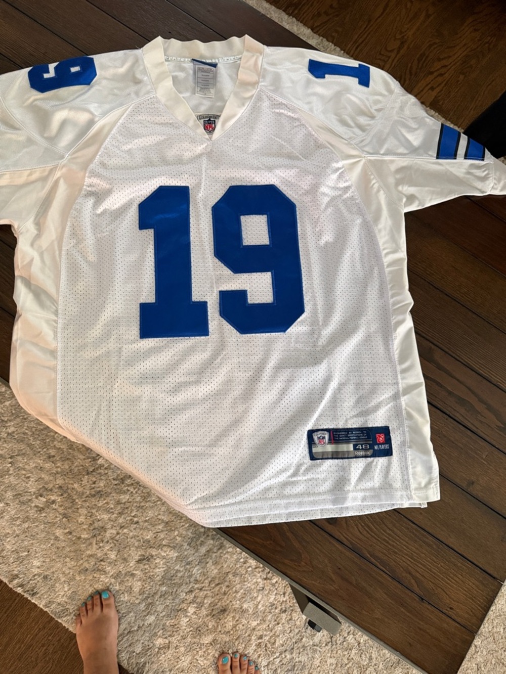 Miles Austin #19 Dallas Cowboys Jersey Reebok White Blue Men’s Size 48
